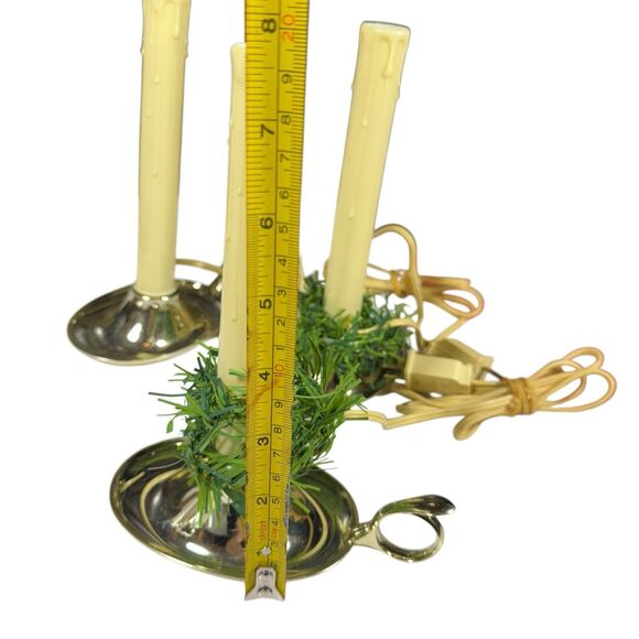 VTG Williamsburg Colonial Electric Window Candle Set Of 3 Handled Holder - Picture 3 of 7